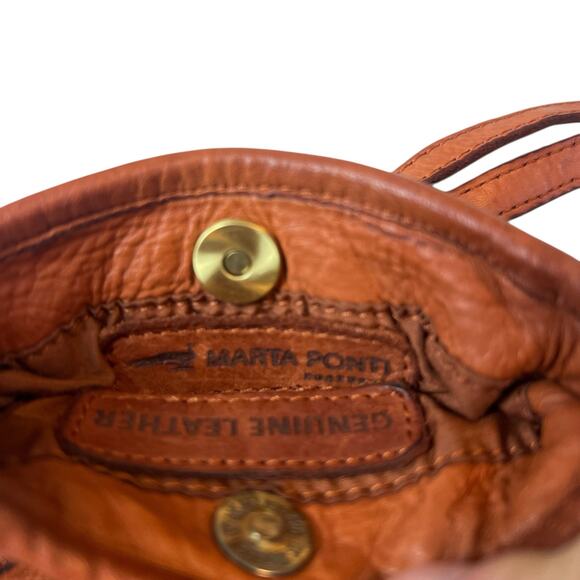 MARTA PONTI Woven Leather Boho Phone Crossbody Purse Hippie Festival Style - Picture 9 of 10